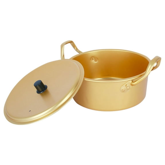 UPOUART 1Pack Korean Noodle Pot In Golden Aluminum For Families And Friends 11.8X7.9X3.5In