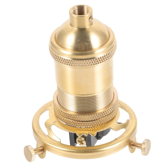 UPOUART 1Pack Light Base Holder E27/ Golden Round with Bracket Diameter 62mm 4.00X4.00X6.50in