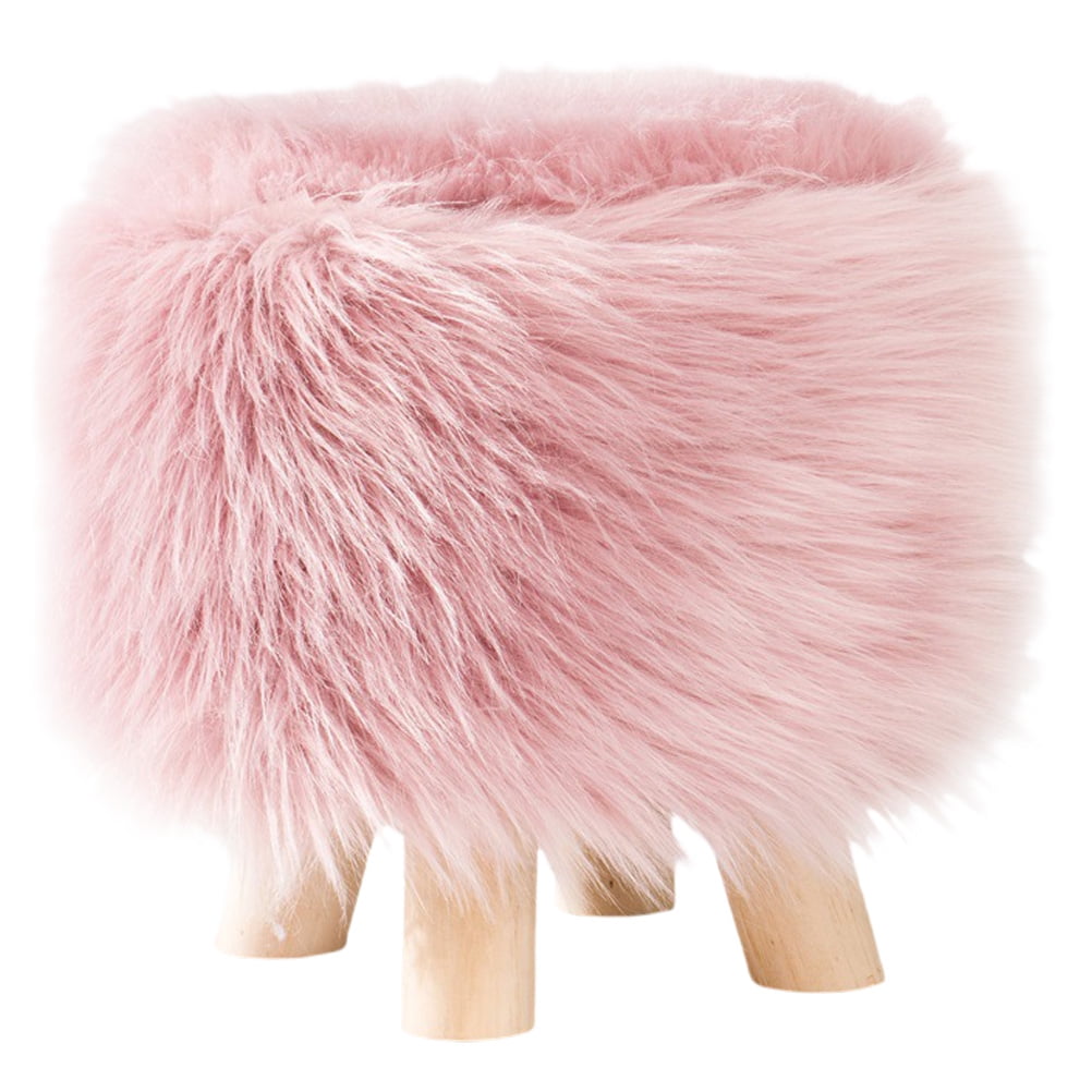 UPOUART 1Pack Pink Plush Low Stool for Girls Bedroom Use Step