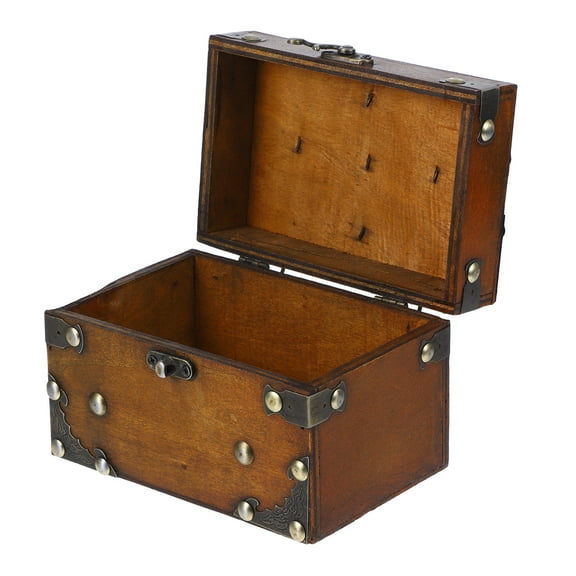 UPOUART 1Pack Rectangular Wood Storage Box for Women with Retro European Style 15.00X10.20X10.00CM