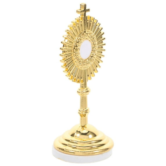 UPOUART 1-Pack Small Standing Crucifix Zinc Alloy Catholic Cross for Home Decor and Office Prayer