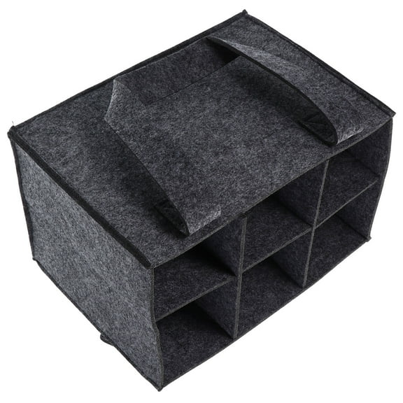 UPOUART 1Pack Storage Box for Wine Bottles Felt Grey Wine Gifting