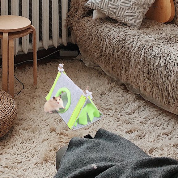 UPOUART Pet Rabbit Bed Green Wooden and Cloth Small Animal Warm Winter Bed