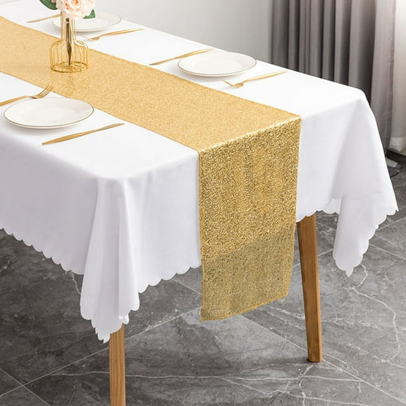 UPOUART Polyester Runner with Sequin for Wedding Dinner and Party Decoration