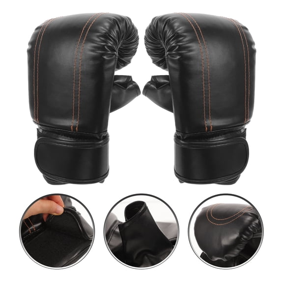 UPOUART 1Pair Black Boxing Gloves Training Sparring Gloves with Ergonomic Anti Wear PU Material for Protection