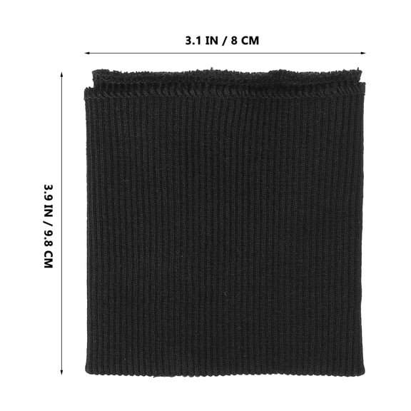 UPOUART 1 Pair Black Elastic Ribbed Sleeve Cuffs for Jackets, Seamless Knit Replacement Bands for Clothing and Outerwear