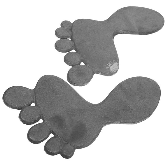 UPOUART 1Pair Cast Iron Outdoor Statues Plated Silver Garden Stepping Stones Weatherproof Yard Decor