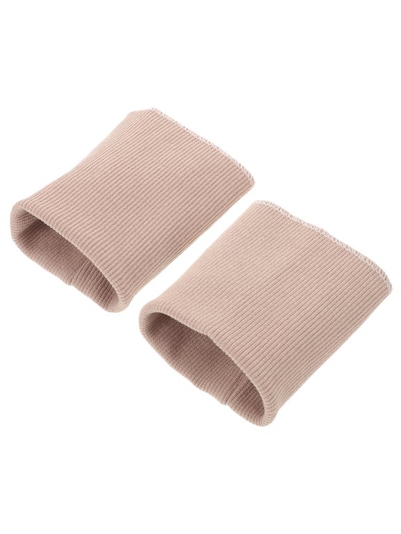 1Pair Elastic Ribbed Cuff Trim for Jackets and Sweatshirts Light Brown Stretch Knit Fabric for DIY