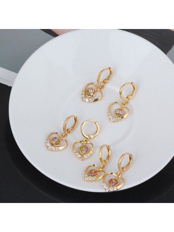 1Pair Hanging Ear Rings with in Golden Color Elegant Fashion Jewelry