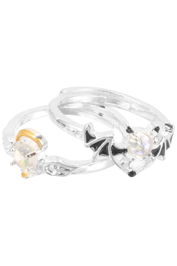 Couple Rings Assorted Color Alloy Moonstone Matching Promise Rings Unique Design