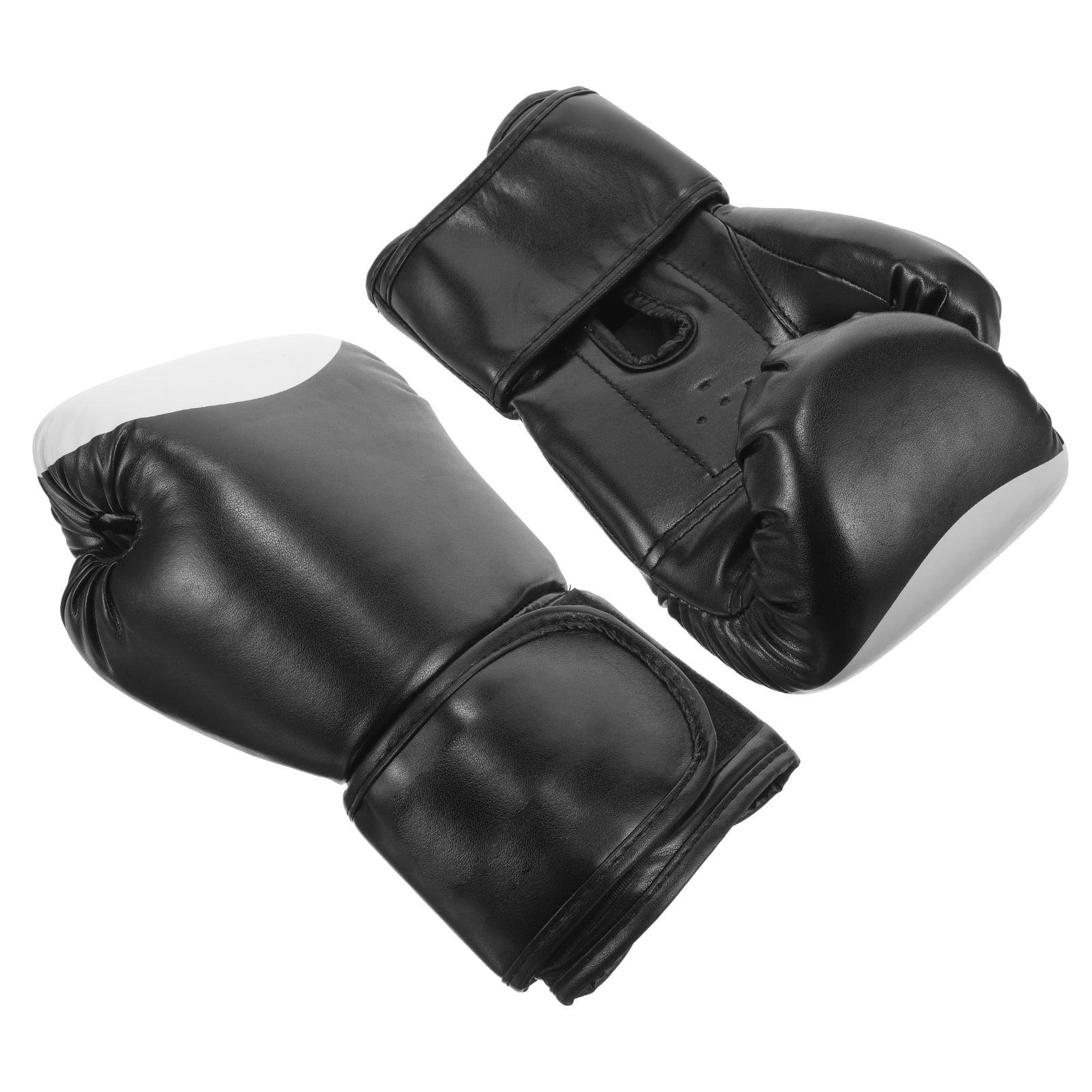 UPOUART 1Pair Training Boxing Gloves Black PU Anti Wear Gloves for Kickboxing Muay Thai Fitness