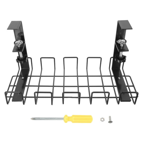 UPOUART 1Pc Black Iron Wire Storage Rack Versatile Cable Organizer for Home and Office Tidy Spaces