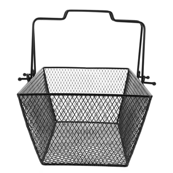 UPOUART Black Metal Storage Basket, Rust-Resistant Organizer for Kitchen, Bathroom, Closet, and Home Sundries, 1 Piece