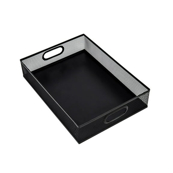UPOUART 1Pc Black Metal Storage Box for Office File and Stationery Organization