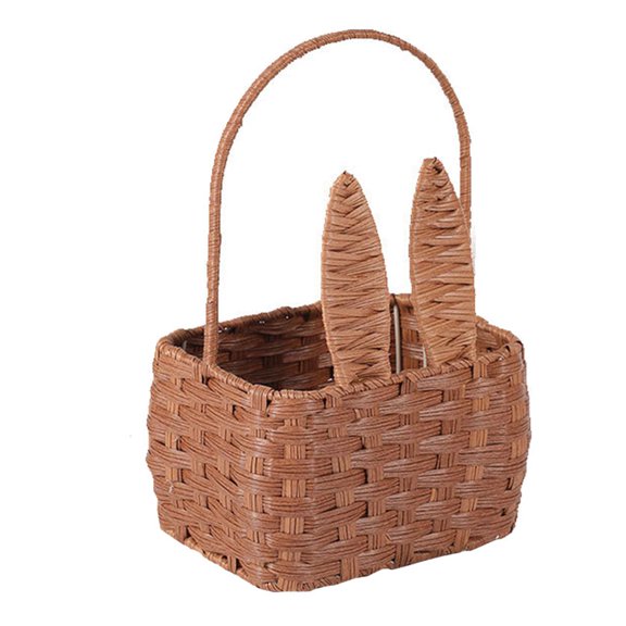 UPOUART 1Pc Chocolate Handwoven Picnic Basket for Families Outdoor Organizer