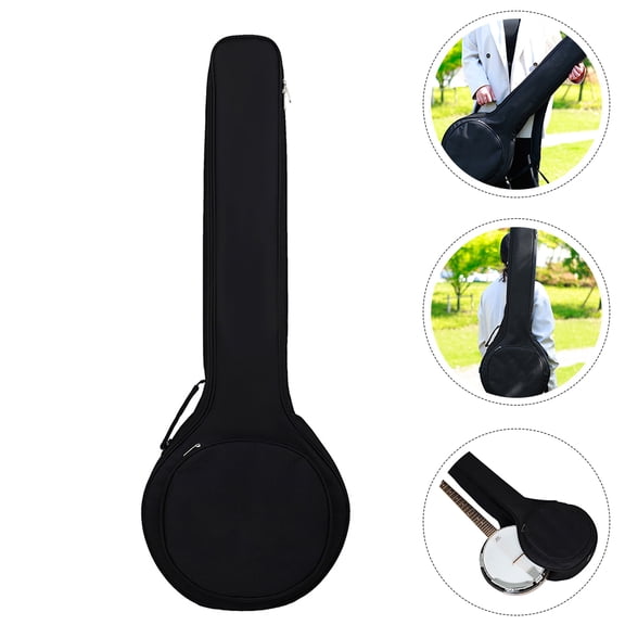 UPOUART Black Banjo Carrying Bag with Soft Cotton Interior and Adjustable Shoulder Strap, and Convenient for Travel