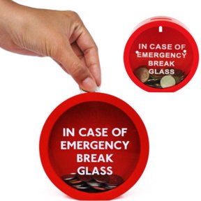 UPOUART 1Pc Durable Ps and Glass Red Coin Box for Saving Money At Home Or Office