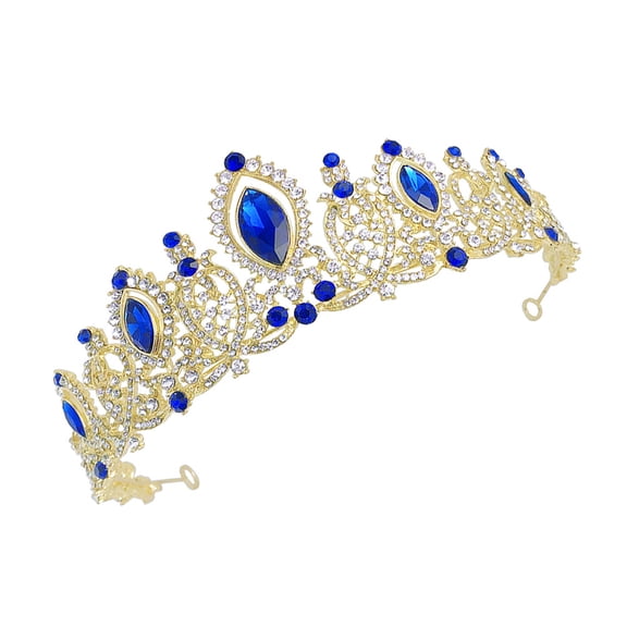 UPOUART 1Pc Elegant Blue Alloy Crown Hair Accessories Fashion Headband for Special Occasions