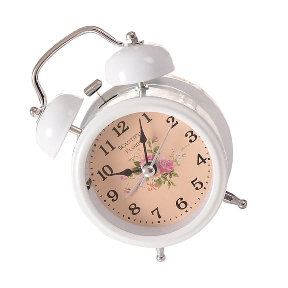 UPOUART 1Pc Metal Alarm Clock with Ring Bell and Night Light for Time Display