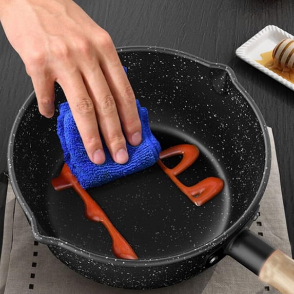 UPOUART Non-Stick Black Saucepan with Handle, Perfect for Cooking Soup, Sauces, Noodles, and Everyday Kitchen Use