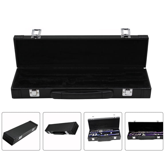 UPOUART Portable Black Storage Box for Wind Instruments, and Compact Music Accessory Organizer