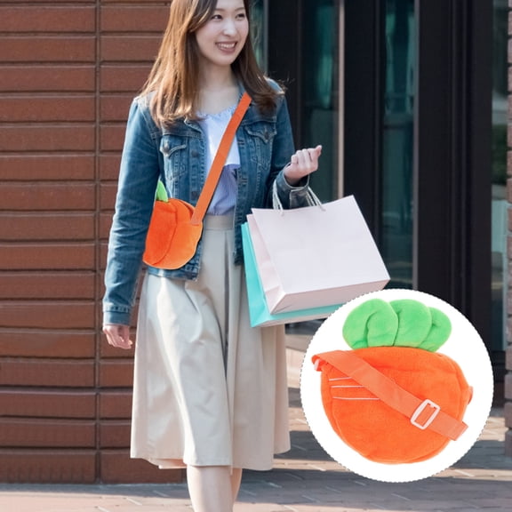 UPOUART Orange Vegetable Shaped Crossbody Bag for Mobile Phone, Stationery, and Small Essentials Storage