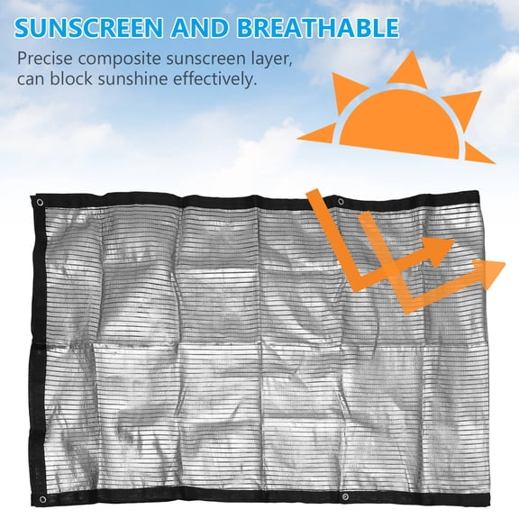 UPOUART 1Pc Outdoor Cooling Sunshade Net Plated Silver Aluminum Foil Net with Buckles for Garden