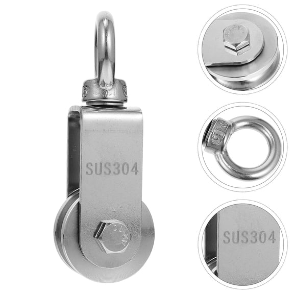 UPOUART 1Pc Steel Single Pulley Bearing Pulley U Groove Sliding Door Load Lifting Tool