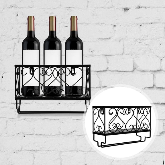 UPOUART 1Pcs Black Wall Rack for Hanging Glass Storage Ideal for Adults at Home
