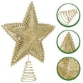 thumbnail image 1 of UPOUART Golden Star Christmas Tree Topper with Iron Wire Yarn for Holiday and Festive Home Decoration, 1 of 8