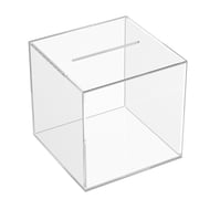 UPOUART Clear Transparent Cube Bank for Secure Money Saving and Cash Storage, Clear Plastic Box