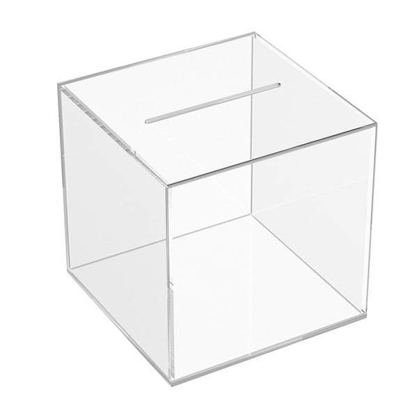 UPOUART Clear Cube Bank Cash Container for Saving Money Storage