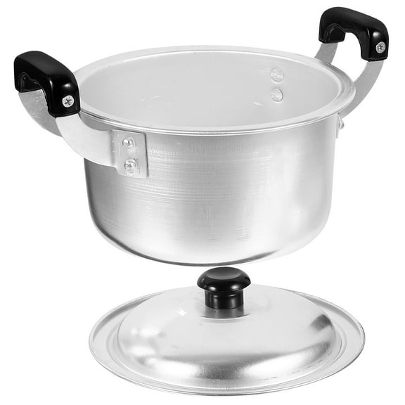 UPOUART 1Pcs Metal Pot for Cooking Noodles with Heat Insulated Handles Silver 16Cm Height