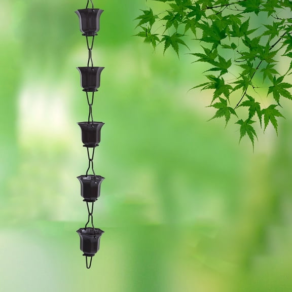 UPOUART 1Pc Coffee Lotus Cups Rain Chain Decorative Japanese Style for Gutter Downspout