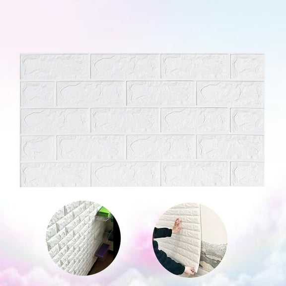 UPOUART Adhesive Wallpaper Wall Sticker 3D Brick Pattern 1Pcs 27.6x15x0.2In