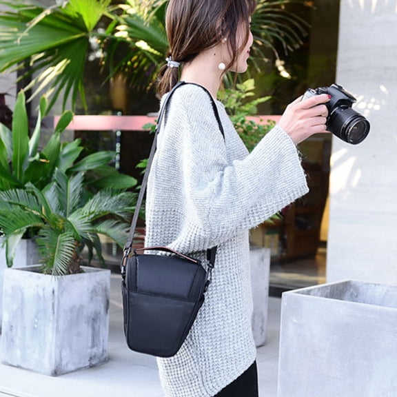 UPOUART Lightweight Black Camera Bag with Multiple Compartments, Travel Case for Cameras and Photography Accessories