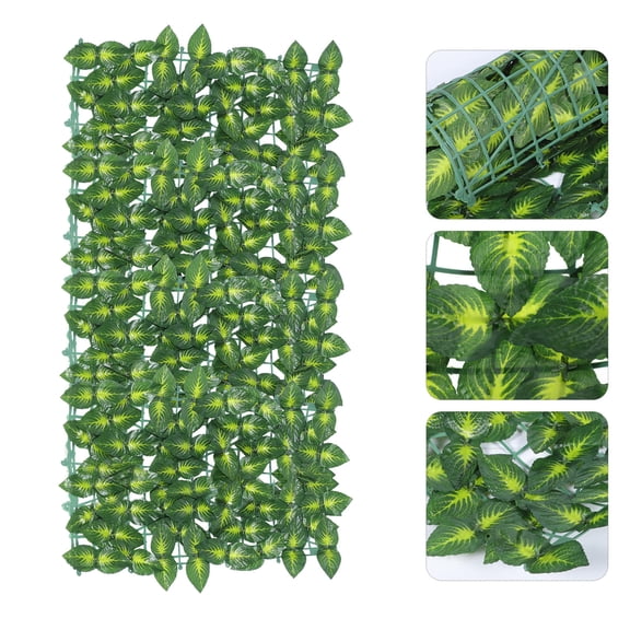 UPOUART 1Pcs Rectangular Mesh Green Cloth Artificial Leaf Fence for Garden 39.4x19.7x0.2in