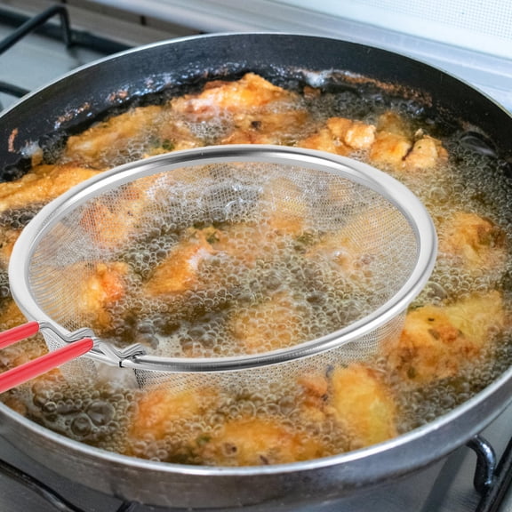 UPOUART Silver Fry Basket, Stainless Steel, Multipurpose, Ergonomic Design, Kitchen Use