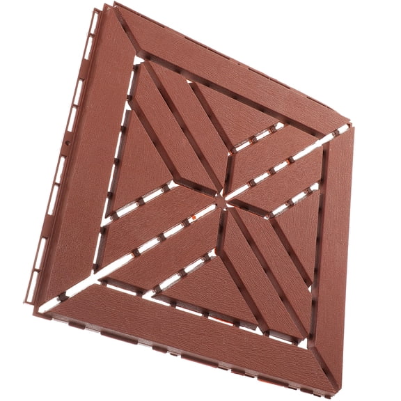 UPOUART Brown Plastic Deck Tiles for Outdoor Patio, Garden, Walkway Flooring - , Weather Resistant, Easy to Install
