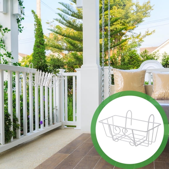 UPOUART 1Pcs White Iron Flower Pot Stand Square Desktop Plant Display Stand for Plant Lovers