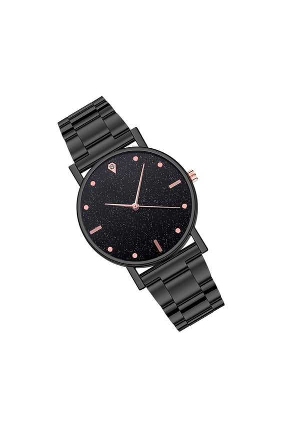 1Pcs Womens Wrist Watches Black Alloy Fashion Timekeeping for Various Occasions