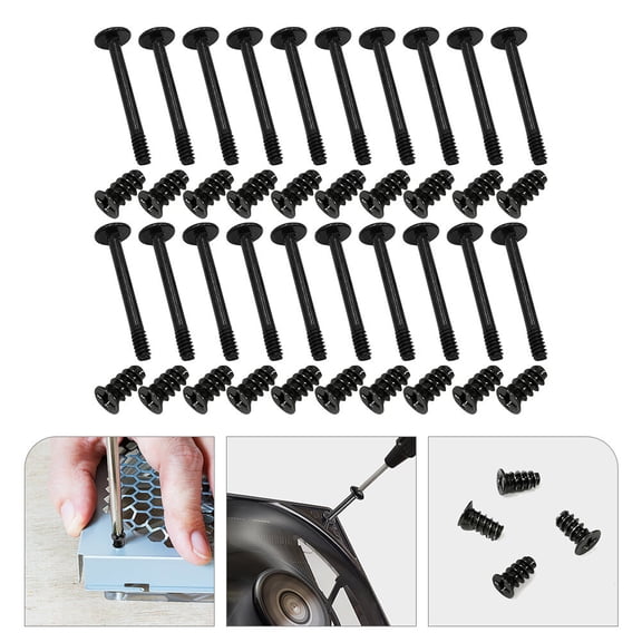 UPOUART Cooling Fan Mount Screws Set Black Steel 1 Set