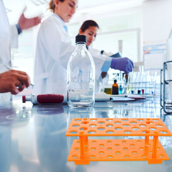 UPOUART Orange Plastic Laboratory Tube Storage Rack Shelf for Organizing Test Tubes and