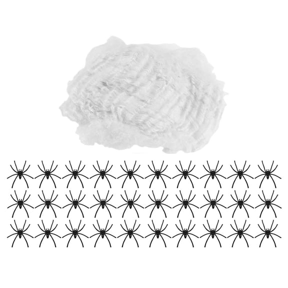 UPOUART 1Set Artificial Spider Web Setup with Spiders Assorted Colors for Lawn and Patio