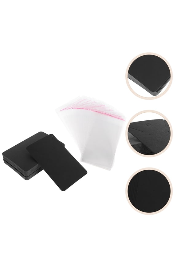 Earrings Cards Fancy Earring Cards Black PVC 1 Set