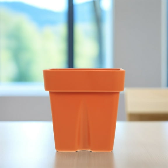 UPOUART 1Set Chocolate Round Silicone Plant Pot for Indoor and Outdoor Use 4.91X4.91X5.11in