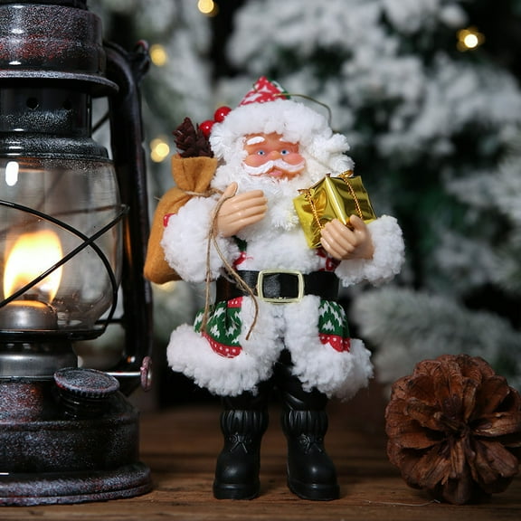 UPOUART Resin Santa Figurine Set, Old Fashioned Christmas Decoration, 7.9 x 4.7 x 1.6 inches, Holiday Home Decor