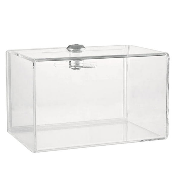 UPOUART Clear Acrylic Lockable Donation Box, Rectangular Money Storage and Suggestion Collection Box, Secure and Transparent