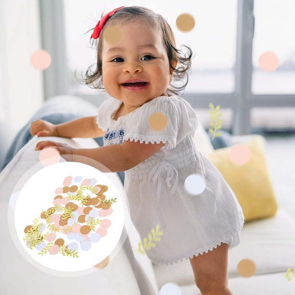 UPOUART 1Set Confetti Leaf Shape Colorful Table Decoration for Party and Wedding 11.8x0.7in