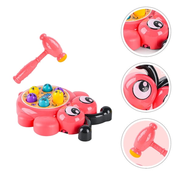 UPOUART 1Set Creative Mole Attack Plaything in Red Plastic for Cognitive Skill Development and Safe Hammering